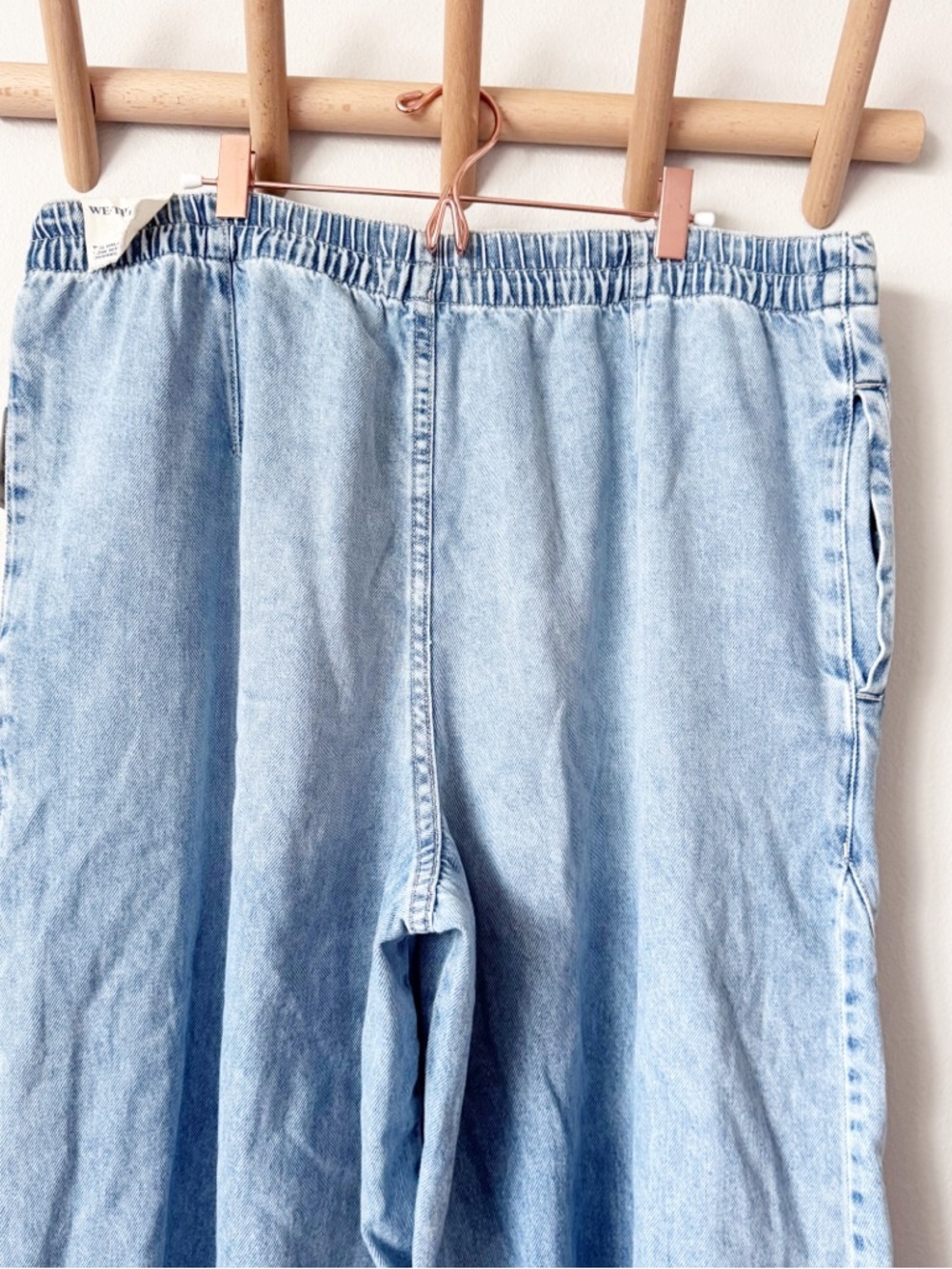 Free People Oslo Light Blue Wide-Leg High-Waist Jogger Jeans - Picture 9 of 14